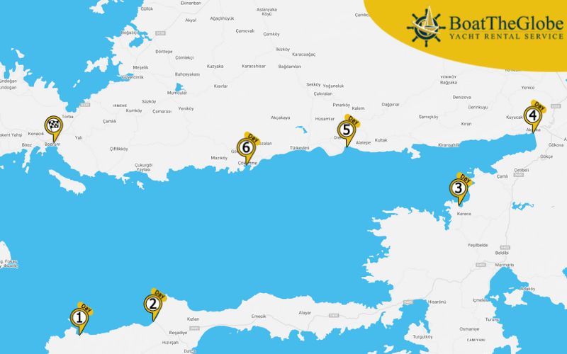 Boat rental Bodrum itinerary