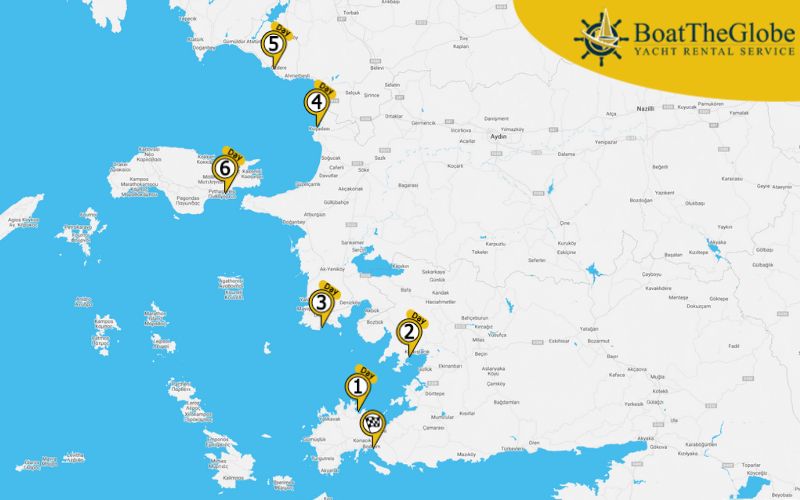 Yacht charter Bodrum itinerary
