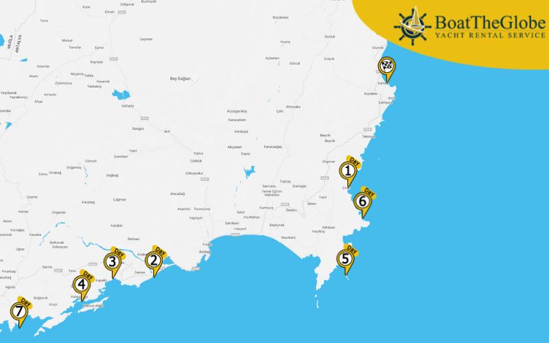 Kemer sailing itinerary