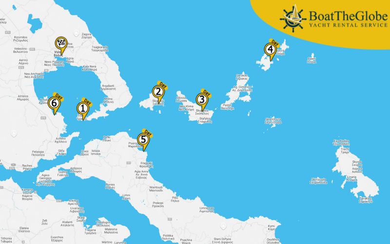 Volos sailing itinerary