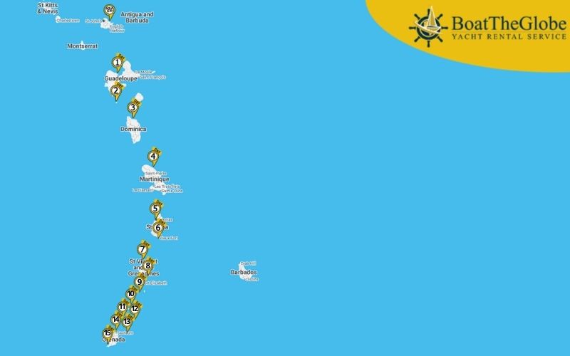 Yacht charter Antigua itinerary