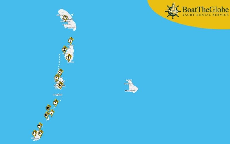 Yacht charter Martinique itinerary